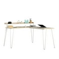 thumbnail image 3 of Pemberly Row Modern Wood/Metal L Desk with Riser in Light Brown, 3 of 10