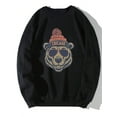 thumbnail image 4 of Men's Casual Loose Fit Crew Neck Sweatshirt With Bear Head Graphic Print, Chicago-Inspired Design, 4 of 6