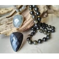 thumbnail image 5 of EOEMY Natural Labradorite Obsidian Pendant Gold Obsidian Stone Beads Knoted Necklace-30 Inch, 5 of 6