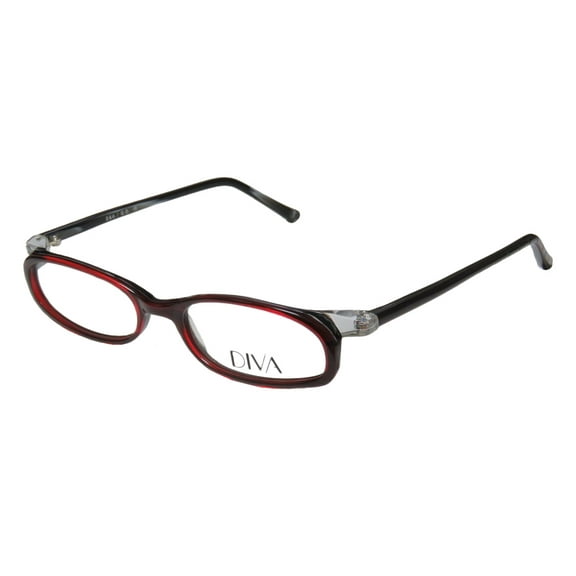 NEW D&A DIVA DV2 GROOVE WOMENS/LADIES DESIGNER FULL-RIM BURGUNDY / CLEAR AFFORDABLE FASHIONABLE FRAME DEMO LENSES 52-18-140 EYEGLASSES/GLASSES