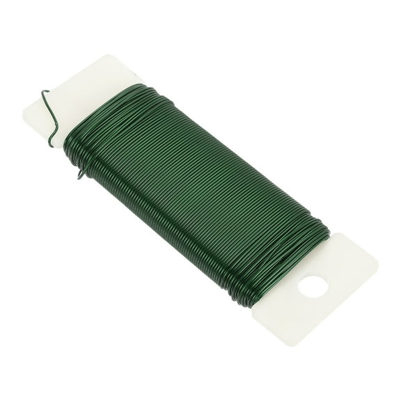 Uxcell 38 Yards/115 Feet Metal Floral Wire Green 0.7mm Flexible Paddle Thin Floral Wires for Craft