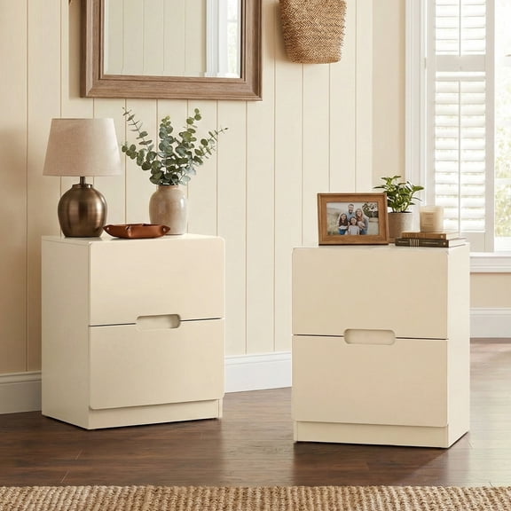 CozyHome Nightstand Set of 2 with Handless Design, Modern Wood Bedside Table for Bedroom, Living Room