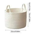 thumbnail image 3 of Leodye 1PCS Cotton Rope Woven Storage Basket Oval Snack Toy Storage Basket with Handles for Home Organizing -9.8×7.8×1.96inch, 3 of 6