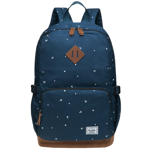 Mochila de estudiante Kaukko para niñas, niños y niños con compartimento para computadora portátil de 14" y bolsillo antirrobo para uso diario, 11.8"* 5.2"* 17.7"/ 17.6L (5-3 Azul) KAUKKO K1005-3-Blue-RE