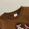 thumbnail image 6 of Cjfdfy Toddler Baby Boy Girl Thanksgiving Outfit Turkey Football Embroidery Long Sleeve Pullover Plaid Flare Pants Little Baby Cute My First Thanksgiving Fall Winter Outfit 6M-4Y, 6 of 9