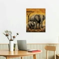 thumbnail image 2 of ONETECH  Safari Wall Art Mom and Giraffe and Elephant Canvas Painting Stretched and Framed Africa Animal Artwork for Home Office Wall Decor, 2 of 4