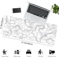 thumbnail image 2 of White Topographic Contour Large Gaming Mouse Pad for Desk,XL Big Mouse Pad Gaming Desk Mat,Mousepad Desk Pad With Non-Slip Base and Stitched Edge,Keyboard Mouse Mat for Home Office Work,31.5 x 11.8 in, 2 of 5