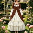 thumbnail image 7 of LEKWK Victorian Dress for Women Colonial Marie Antoinette Gown Classic Princess Dress Up Tiered Ruffled Elegant Renaissance Dress with Bow, 7 of 7