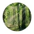 thumbnail image 4 of Orinice Trees Leaves Sunbeam Round Table Cover Stain Resistant Washable for Indoor Outdoor Kitchen Dining Wedding Parties 100% Polyester Fiber 42-46, 4 of 8