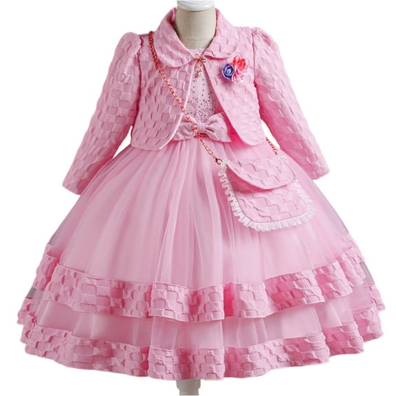 LWavelet Flowers Girls Tulle Lace Dress for Kids Wedding Bridesmaid Pageant Birthday Party Communion Formal Princess Prom Maxi Gown