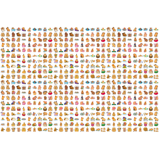 Calcomanías Capybara 100pcs Decalas Multifunción para Botella Portátil