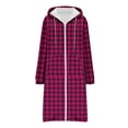 thumbnail image 3 of FDGIU Women's Fleece Jacket - Plaid Pocket Zipper Coat, Soft Warm Short Outerwear for Fall, 3 of 5