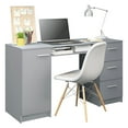 thumbnail image 4 of MADESA Home Office Computer Writing Desk with 3 Drawers, 1 Door and 1 Storage Shelf, Plenty of Space, Wood, 18" D x 53" W x 30" H – Grey, 4 of 7