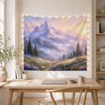 thumbnail image 5 of Towering Snow Capped with Mountain Peak Soft Rays, Serene Boho for Boho Decor Lovers, Desert Sunset Wall Art, Mother'S Day Gift, Tapestry Wall Hanging for Bedroom and Dorm, 5 of 7