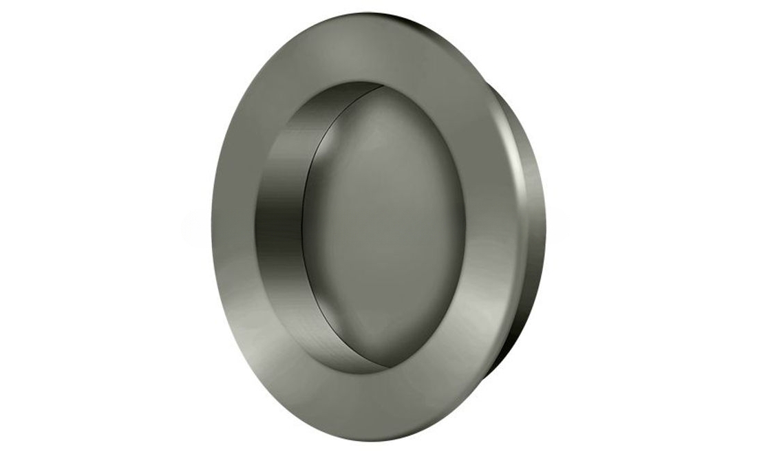 Deltana FP238U15A Flush Pull , Round, HD, 2-3/8", Solid Brass in Antique Nickel