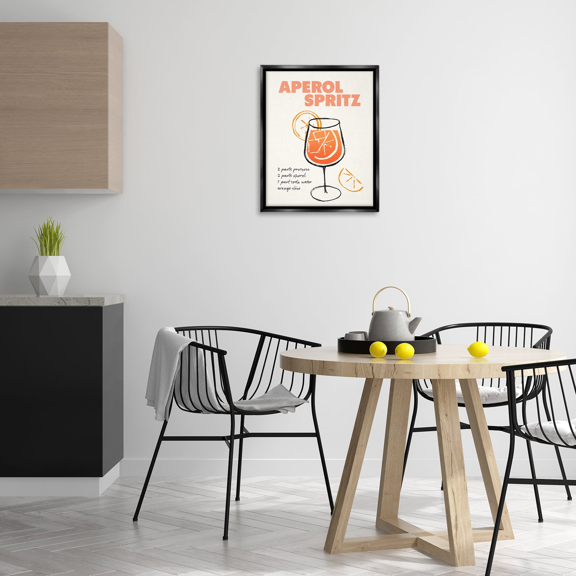 Stupell Industries Aperol Spritz Recipe Food & Beverage Painting Black Floater Framed Art Print Wall Art, 17 x 21