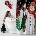 thumbnail image 5 of Christmas Snowman Bathroom Shower Curtain Xmas Snowflake Tree Black Bottom Waterproof Washable Shower Curtains for Bathtub Bath Decor with Grommets and Hook 72 X 72 Inch, 5 of 8