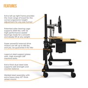 Versadesk Foundry Electric Standing Desk - Push-Button Height Adjustable, Split-Level Surface, USB Charger, Large Workspace, | Bamboo, ( 60 x 30 )
