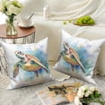thumbnail image 5 of Dashan Sea Turtle Throw Pillow Covers 20x20 Set of 2,Coastal Ocean Theme Pillowcase Pillowcases for Sofa Couch Living Room, 5 of 6
