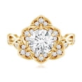 thumbnail image 4 of Rosec Jewels Certified Moissanite Floral Engagement Ring for Women ( D-VS1 Quality), 18K Yellow Gold, US 13.00, 4 of 8