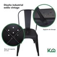 thumbnail image 3 of Silla Tolix Blanco Metal 2 Pzas Comedor Restaurante Exterior negro, 3 of 9