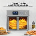 thumbnail image 2 of Kalorik MAXX Air Fryer Oven, 26 Quart 10-in-1 Countertop Toaster Oven & Air Fryer Combo - Fry, Bake, Roast, Rotisserie, & More, Large Glass French Doors & 9 Accessories, 1700-Watts, Stainless Steel, 2 of 4