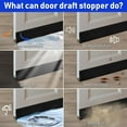 thumbnail image 7 of 2 Pack Door Draft Stopper for Bottom of Door - 2"W x 78"L Under Door Sweep, Blocks Cold Air, Noise, Light & Bugs - for Exterior/Interior Doors, Weather Stripping Seal (Black), 7 of 7
