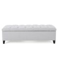 thumbnail image 1 of Paskal Contemporary Fabric Storage Ottoman Bench, Light Gray, 1 of 6