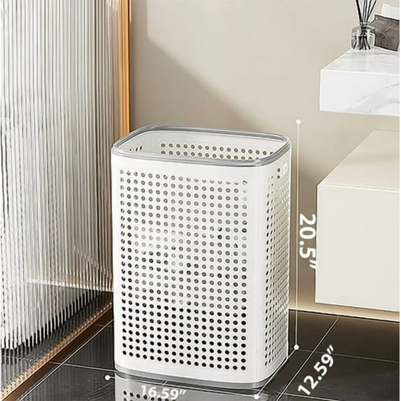 ShadeMart 58L Laundry Basket, Ventilated PP Plastic Clothes Hamper with Dual Handles ( No Lid / Wheels )