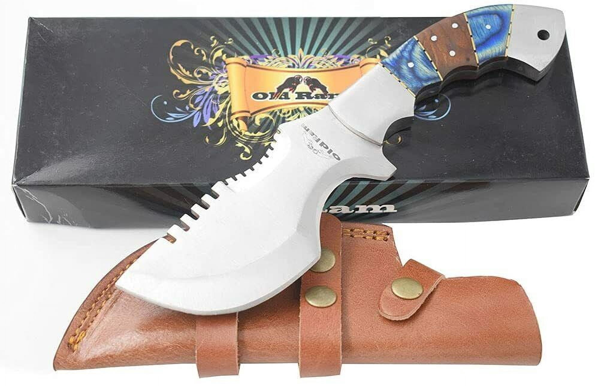 10.5" Two Tone Wood Tracker Survival Knife Full Tang Blade With Sheath