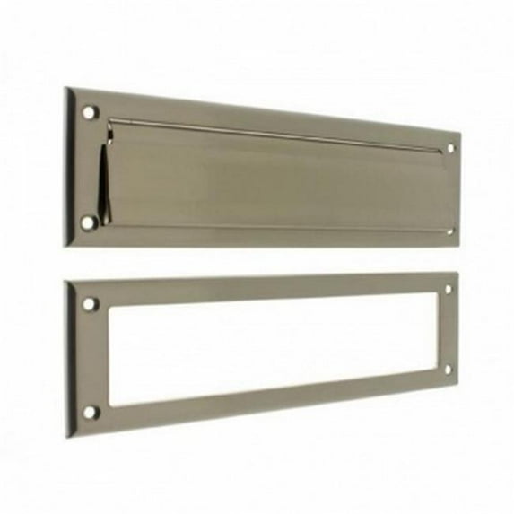 Idh by St. Simons 22120-005 Solid Brass Magazine Mail Plate & Open Back Plate, Antique Brass