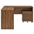 thumbnail image 3 of Modway Render Particleboard MDF Wood Desk and File Cabinet Set in Walnut, 3 of 10