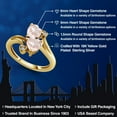 thumbnail image 2 of Gem Stone King 18K Yellow Gold Plated Silver Rose Rose Quartz and White Lab Grown Diamond Ring for Women (1.46 Cttw, Heart Shape 6MM, Gemstone Birthstone, Available in Size 5, 6, 7, 8, 9), 2 of 6