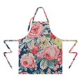 thumbnail image 2 of Pioneer Flower Floral Print Pattern Apron-Garden Aprons for Women with Pockets-Cotton Linen Waterproof Kitchen Cooking Gardening Aprons Adjustable for Kitchen,Cooking,BBQ and Salon 33x27 Inch, 2 of 7
