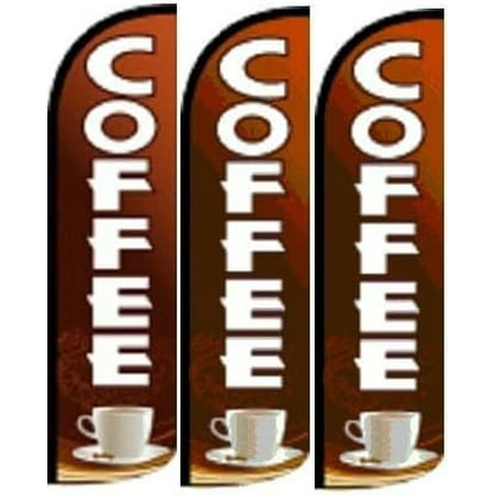 Coffee King Flag – Pack of 3 (Hardware Not Included) | Outdoor Business Advertising Banner | Weatherproof Polyester Marketing Flag$$Other