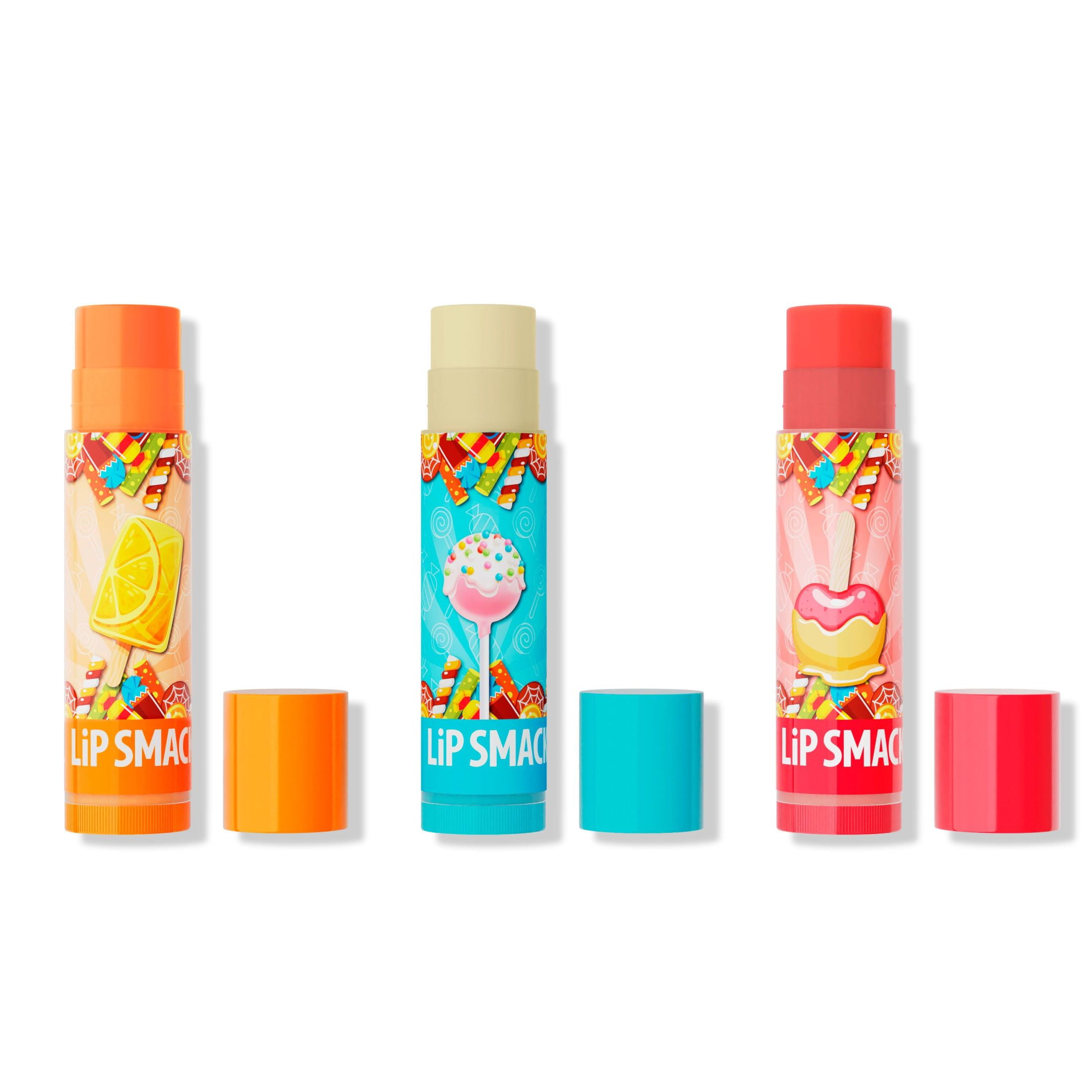 Lip Smacker Halloween Sweet Candy Ornament Lip Balm Trio - Vanilla Cake Pop, Candy Apple, Chilling Citrus