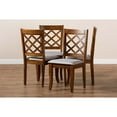 thumbnail image 6 of Baxton Studio Brigitte Modern and Contemporary Grey Fabric Upholstered and Walnut Brown Finished Wood 4-Piece Dining, 6 of 7