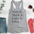 thumbnail image 2 of Matt, Mark, Luke, And John Disciples Tank Top, Ladies Racerback Tank, Christian Bible Religious Faith Tank, Heather Gray, Medium, 2 of 3