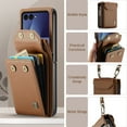 thumbnail image 3 of for Samsung Galaxy Z Flip 7 Wallet Case, PU Leather Magnetic Snap Crossbody Strap Card Slots RFID Blocking Drop Protective Phone Case Cover for Samsung Galaxy Z Flip 7 - Brown, 3 of 8