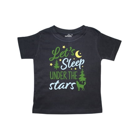 

Inktastic Adventure Let s Sleep Under the Stars with Moon and Wolf Gift Toddler Boy or Toddler Girl T-Shirt