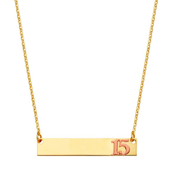 14k Gold ID With 15 Years Chain Necklace Chain Necklace for Women and Men - 3.2 Grams