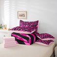 thumbnail image 6 of Manfei Zebra Striped 7-Piece Bedding Comforter Set,Woodland Animal King Bedding Sets,Pink Black Bed Sheets For Teens Girls,Super Cozy Room Decor Reversible, 6 of 8
