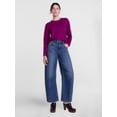 thumbnail image 3 of Scenario Women's Relaxed Slub Tee with Long Sleeves, Sizes XS-XXXL, 3 of 6