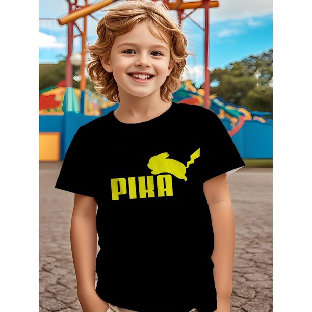 Boys' 3D Print Game Player Graphic T-Shirt - Breathable Comfortable Short Sleeve Crew Neck Tee with Jumping Pickup Design, Perfect for Teens, Casual Wear & Activities Youth Fashion Tee