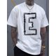 thumbnail image 1 of Camiseta de manga corta con cuello redondo para hombre, sencilla y elegante, con estampado de letras electrónicas, cómoda y transpirable, ideal para el tiempo libre en primavera y verano. Camiseta dep, 1 of 5
