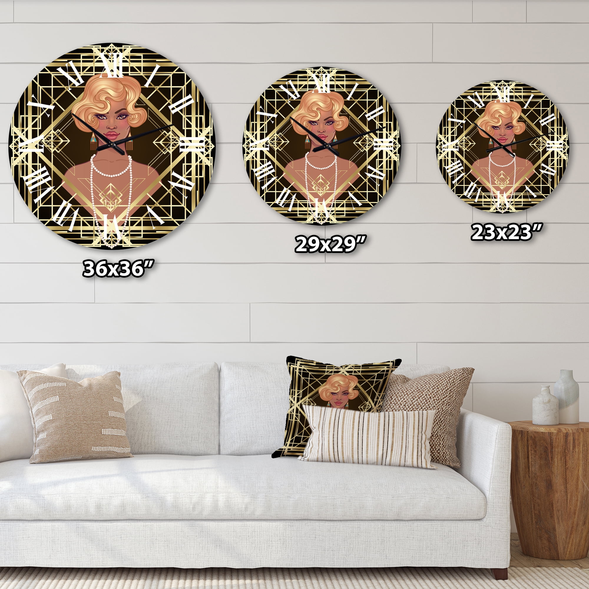 Designart 1 in Modern,Contemporary Wall Clock