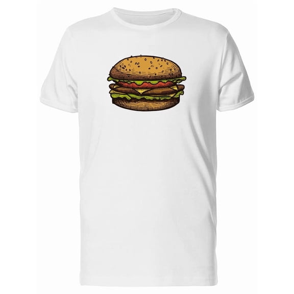 Colored Drawing Of A Burger T-Shirt Men -Image by Shutterstock, Male Small