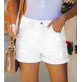 thumbnail image 2 of Bermudas rasgadas de mezclilla blanca de talle alto Onlypuff para mujer, 2 of 4