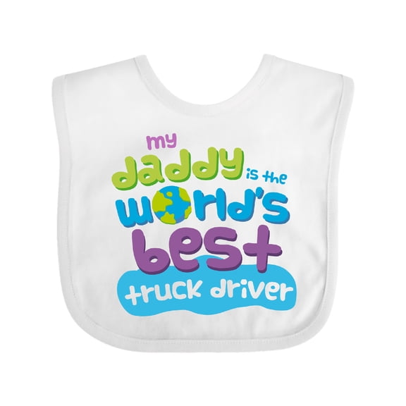 Inktastic Truck Driver Daddy Boys or Girls Baby Bib