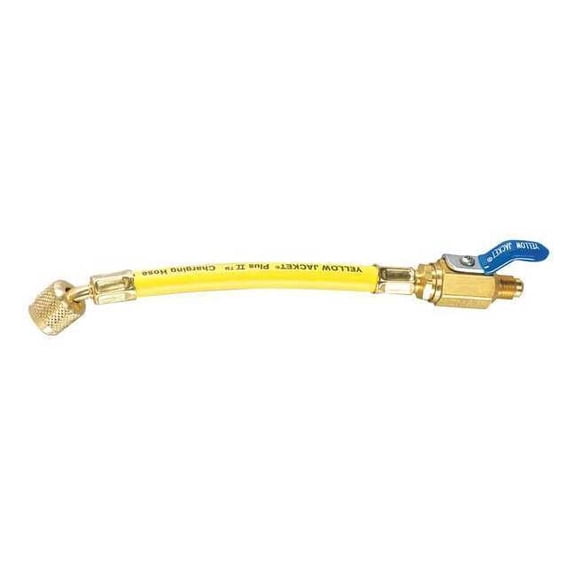 Yellow Jacket Charging/Vacuum Hose,Low Loss,9 In,Yel 25002